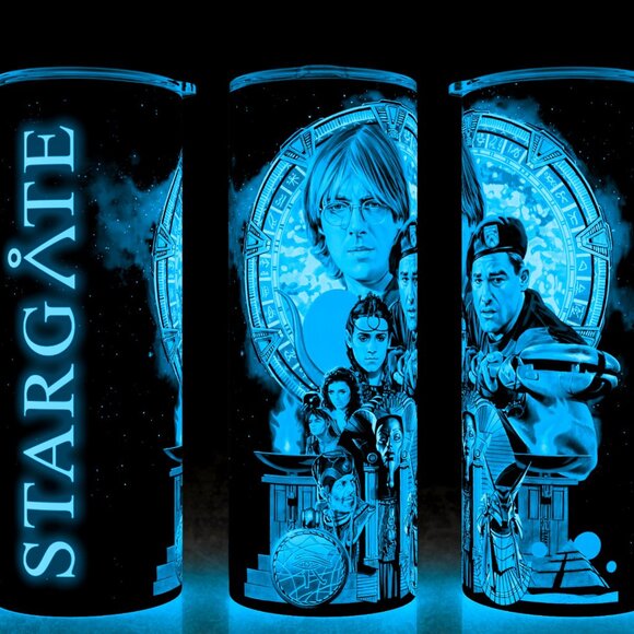 Glow in the Dark Stargate 90s SciFi Movie Kurt Russell Cup Mug Tumbler - Picture 1 of 4